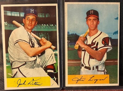 Jack Dittmer/Jonny Logan, 1954 Bowman #48/80, Milwaukee Braves, EX