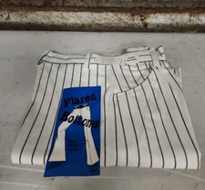 Vintage 70s Neva-Press Flared Bottoms White/Striped Children Kids Pants SIZE 10