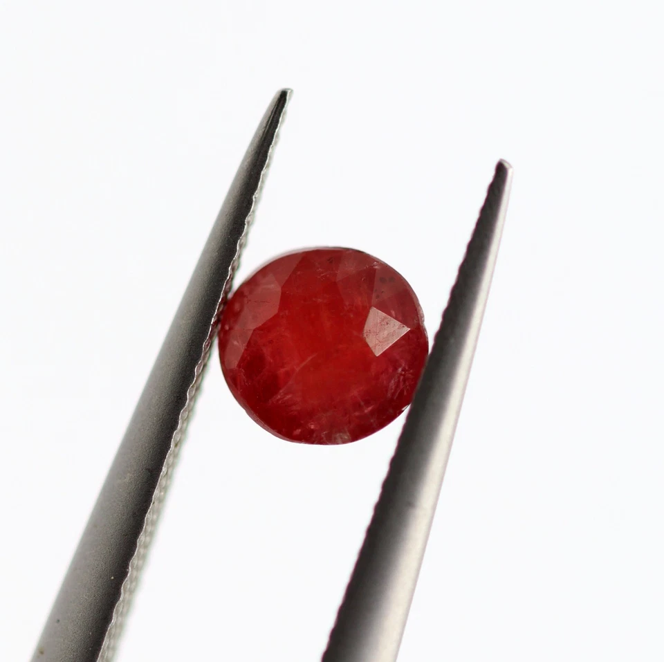 Untreated Natural Ruby Loose Round Faceted Cut Red Color Burma Gemstone 0.78 Ct - Image 4 of 4
