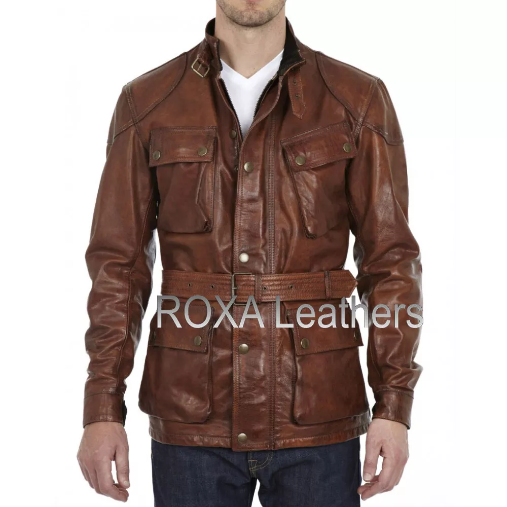 Belted 2025 leather jacket
