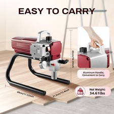 1800W  High Pressure Airless Sprayer Spraying Machine Wall Paint Spraying Gun 