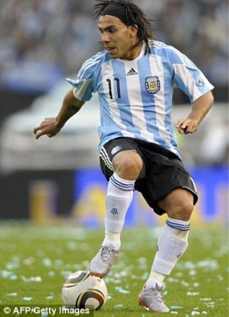 Carlos Tevez #11 Argentina National Team 2010 Home Jersey Size M