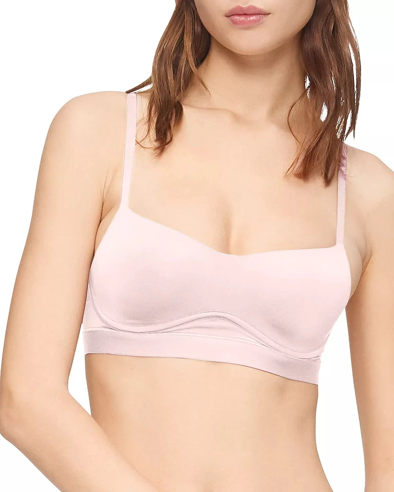 Bralette para mujer Calvin Klein ajuste perfecto flexible ligeramente forrado QF6350 precio de venta sugerido por el fabricante $48 Foto 3 de 4