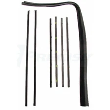 CJ Classic Trucks Beltline And Glass Run Weatherstrip Kit With Chrome Beads C...