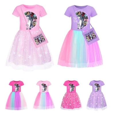 Pop Girls Taylor Swiftie Rainbow Dress Bag Mesh Party Princess Tutu Skirts Gifts