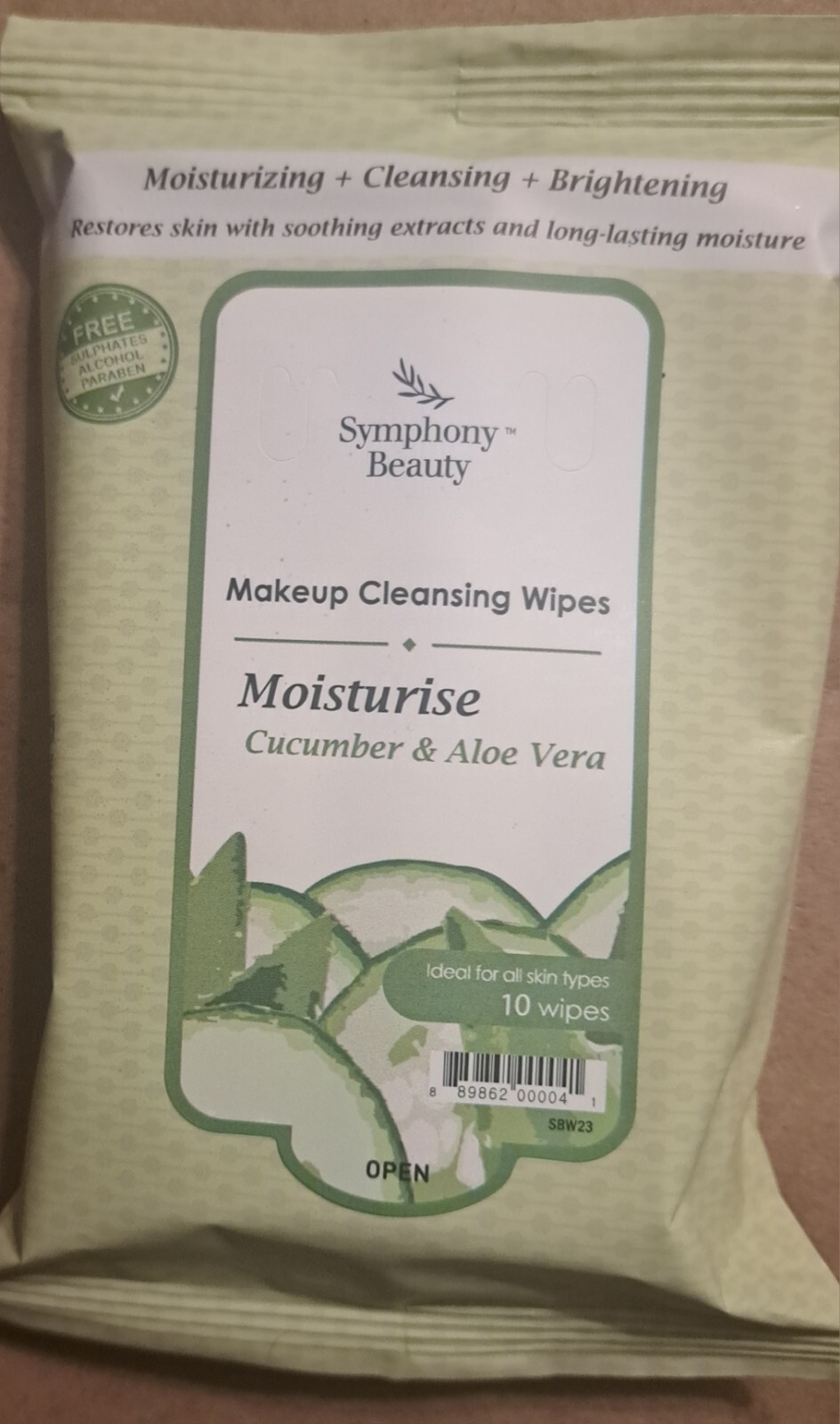 Makeup Cleansing Wipes Moisturise Cucumber & Aloe Vera 5 packs 50 wipes