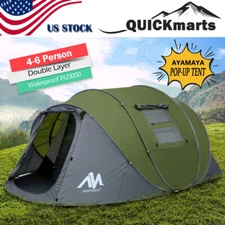 4-6 Person Automatic Camping Tent Instant Pop Up Outdoor Waterproof Double Layer