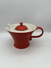 Hall China Co. Original Red Melody Teapot w/Lid 1933-1953 USA