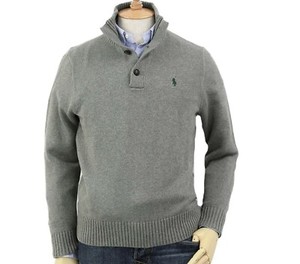 button mock neck sweater
