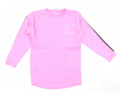TU Mädchen rosa Baumwollmischung Sweatshirt Größe 10-11 Jahre - Glitzerstreifen auf einem