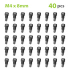 ONIPAX Bike MTB Pedal Bolts Screws M4 x 8mm Black 40 pcs/bag