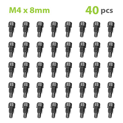 ONIPAX Bike MTB Pedal Bolts Screws M4 x 8mm Black 40 pcs/bag