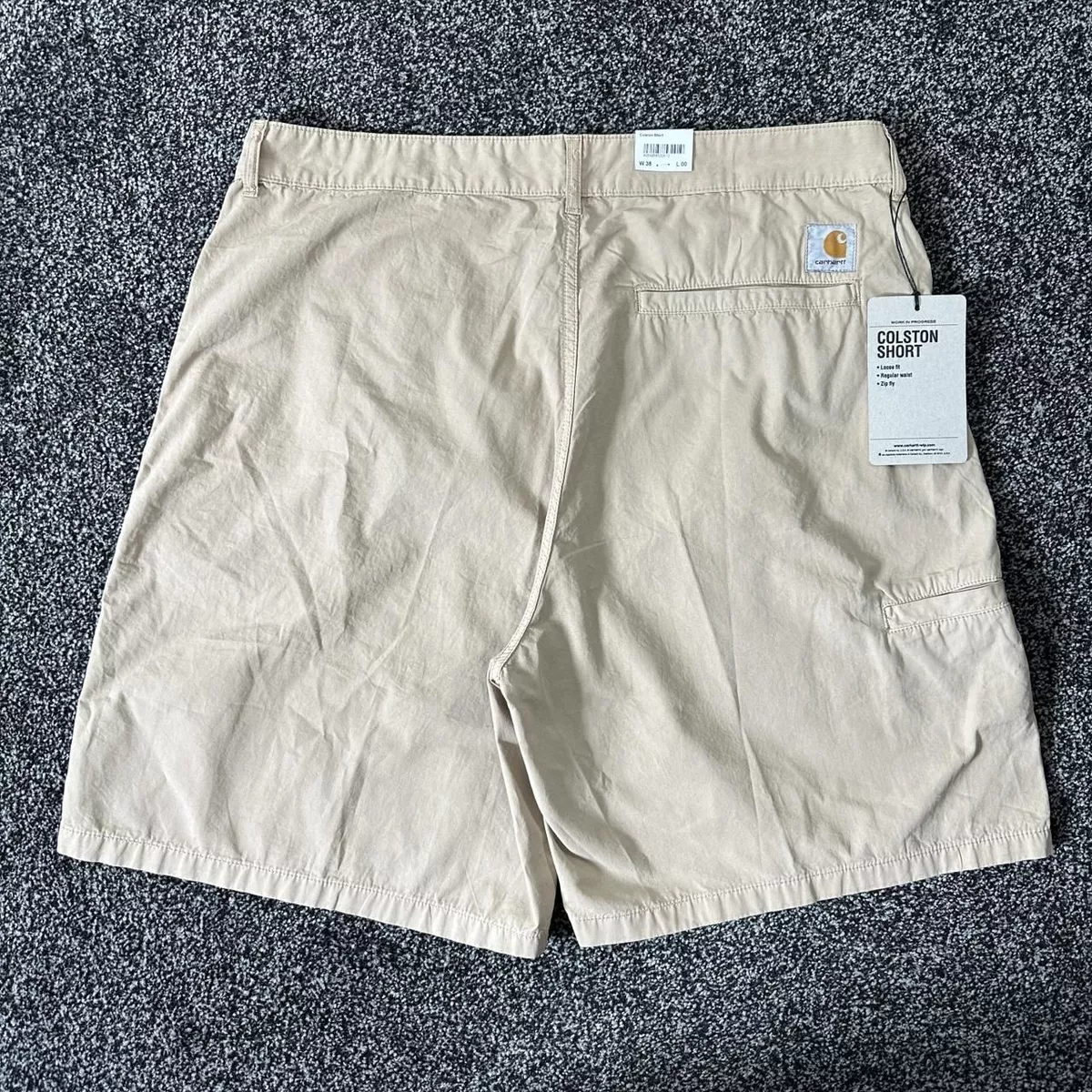 Men s Vintage Carhartt Beige Cream Loose Fit Colston Chino Shorts