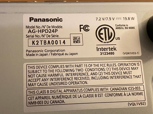 Panasonic AG-HPD24 P2HD Video Recorder HD Player P2 Card Reader Need AC adapter - Picture 18 of 19