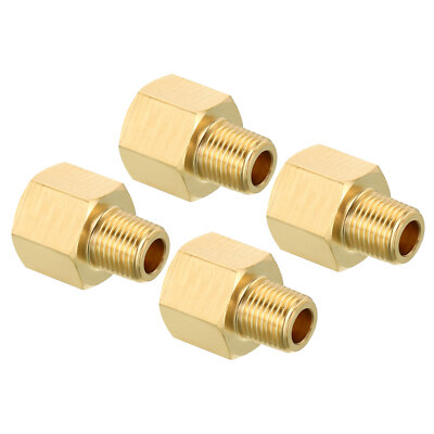 1/8 NPT Stecker x 1/4 NPT Weiblich Messing Rohrverschraubung Reduzierstück 4Stk
