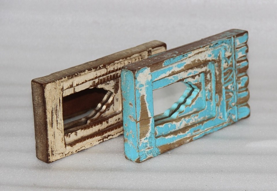 Vintage Wooden Wall Décor Mirror Frame Original Old Hand Carved eBay