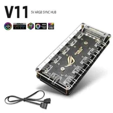 5V 3Pin ARGB RGBW Cable for ASUS RGB 10Hub Splitter Strip Adapter PC Fan Cooler