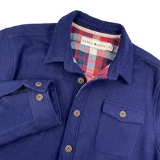 The Normal Brand Jacket Mens XL Brightside Flannel Lined Wool Blue Workwear EUC