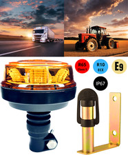 LED Rundumleuchte  mit 4 Blitzmuster 12V 24V ECE R65 R10 E9 mit Halterung