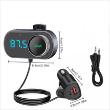 Car Bluetooth FM Transmitter LED Charger AUX Radio QC PD Adapter MP3 Player USB