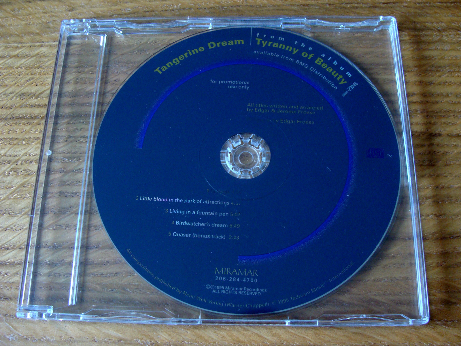 CD Single Tangerine Dream Tyranny Of Beauty Limited Edition US Promo eBay