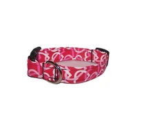 Wet Nose Designs Connections Dog Collar on Red Entwined Hearts Valentines Day