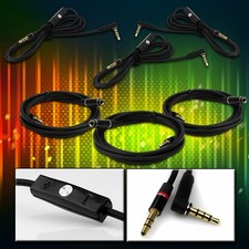 3X 4FT 3.5MM AUX EXTENSION AUDIO CABLE +MIC BLACK APPLE IPHONE 5 4S IPOD CLASSIC