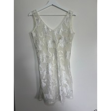 VINTAGE Victoria's Secret Nightgown Petite White Cream Floral Lace Slip