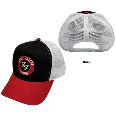 Foo Fighters Mesh Back Cap: 1995 Emblem (schwarz, rot & weiß) OFFIZIELL NEU