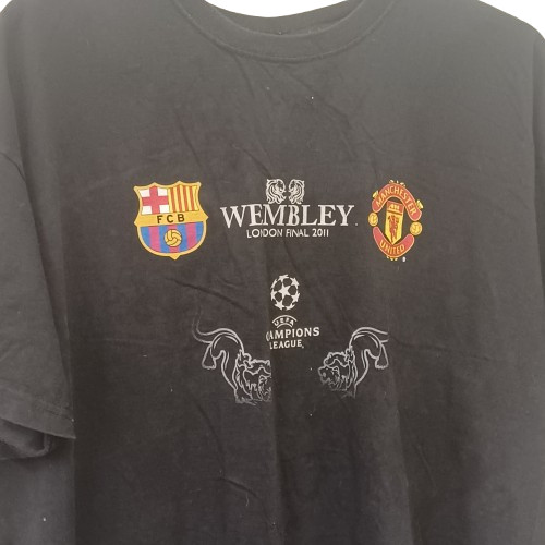 2011 Champions League Final T-Shirt Wembley Barcelona vs Man Utd Black XXL image 2