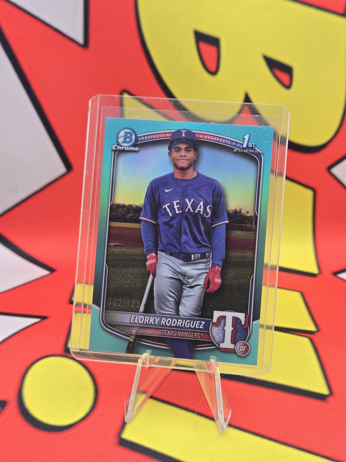 2025 Bowman Chrome #BCP-186 Elorky Rodriguez Prospects Aqua #/125