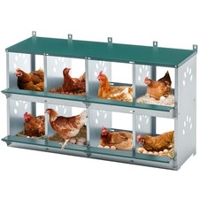8 Compartment Chicken Nesting Boxes,For Laying Eggs, Metal Poultry Nest Box Wall