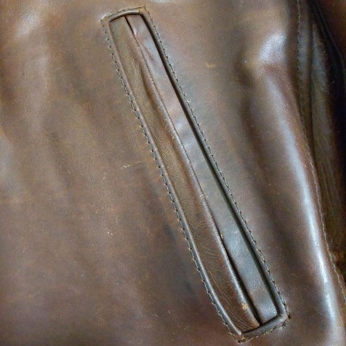 Vintage Aero Leather Riders Jacket Size 42 Brown Length 65cm - Picture 5 of 12