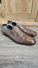 Mocassini slip-on PRADA in pelle marrone UK8,5 scarpe eleganti formali, Made in Italy