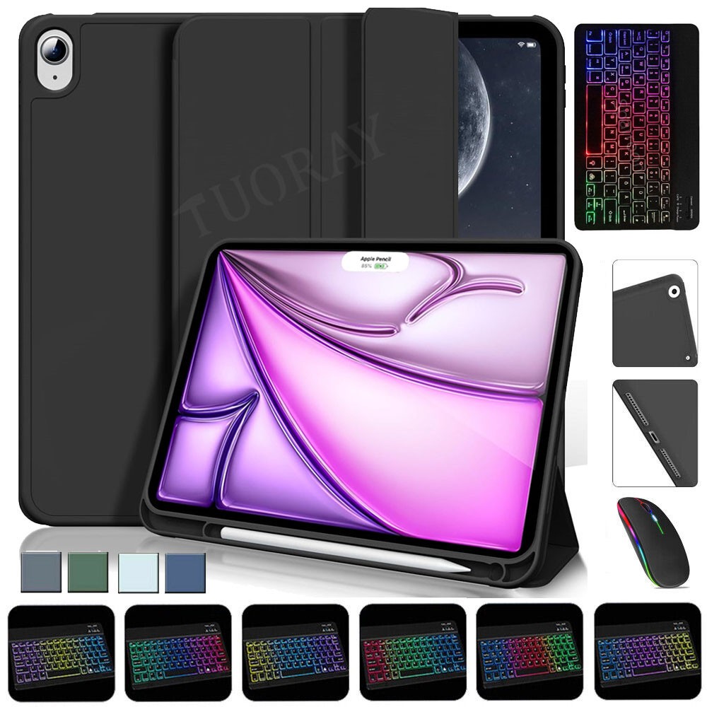 Beleuchtet Tastatur Hülle Für iPad Pro 11 Air M3 6 7 8 9/10/11th mit Stifthalter