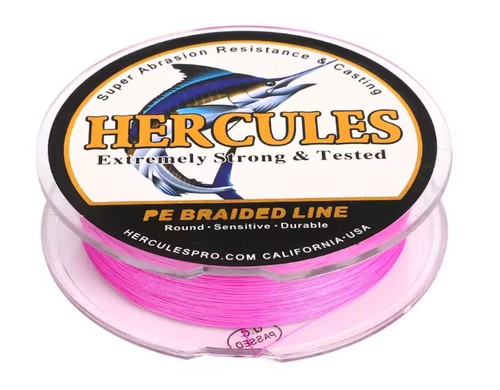 Braid Sea Fishing Line HERCULES 4 Strand Sea Saltwater Line 2000m Pink Various - Picture 4 of 12