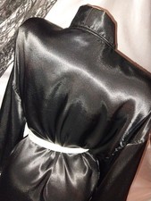 VTG Satin SHINY Import Fabrics ROBE LONG Pockets LUXE Farr West Esque OSFM 54"