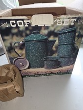Porcelained Enamelware Coffee Set Camping Green GSI Outdoors No Coffee Pot