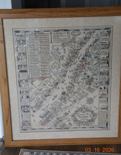 ORIGINAL Colored Lithograph 1937 Nantucket Map Tony Sarg COLLECTABLE 18"x 16"