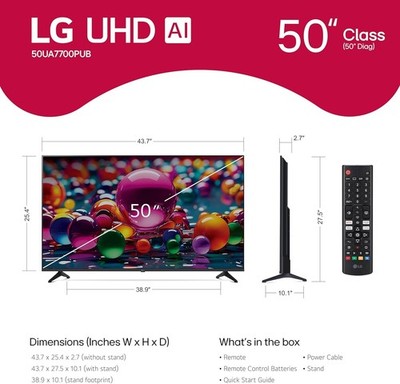 LG UHD AI 55V型 LG 55UA7700P UA77 Series 55 inch 4K UHD HDR Smart TV - 2025 Model