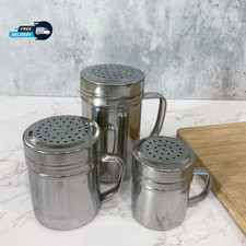 AU Stainless Steel Dredge Shaker Salt And Pepper Shakers With Lid And Handle NEW — image 4