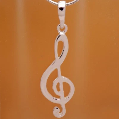 Beeindruckender Anhänger aus massivem 925er-Sterlingsilber mit Musiknoten... - Bild 1 von 3