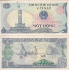 Vietnam 1 Dong ND 1985 P 90 AUnc Little Yellow Tone, Flag tower, Hanoi