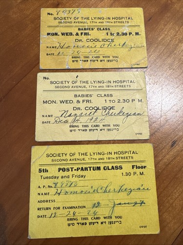 FREE SHIP! 1924 Three Society of the Lying-In Hospital New York Cards Maternity