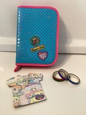 Lisa Frank Fab Girls Organizer Planner Zip Up Wallet Plus vintage Notepad Lot