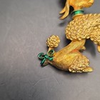 Vintage Gerry's Signed Gold Tone Enamel Poodle Dog Pin Rhinestone Eyes 2.5 in — photo 3