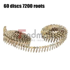 7200Pcs Galvanized Coil Roofing Nail 3/8" Head Diameter 3/4" × 0.12" 15 Degree