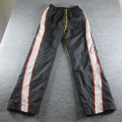 Rhude Track Pants Mens XL Black Nylon Side Stripe Elastic Waist Drawstring Lined