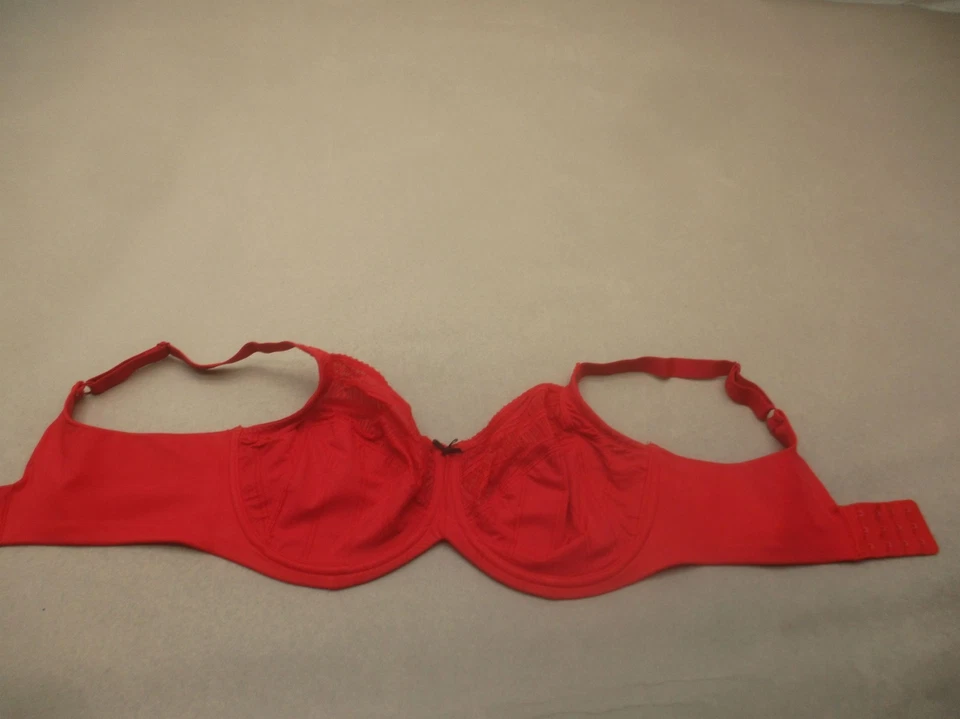 Sujetador Demi 38DD Lilyette para mujer rojo sin forro con aros cierre trasero correa ancha 9A Foto 3 de 4
