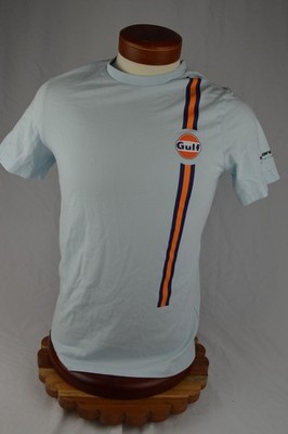 McLaren Formula 1 Team Gulf Stripe T-Shirt Baby Blue- New No Tags - Size Small